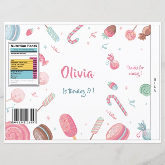 Papier Sac de fête Candyland (Devant)