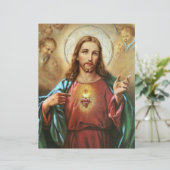 Papier Sacré Coeur Jésus Religieux 12 Promesses Catholiqu (Debout devant)