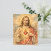 Papier Sacred Heart Jesus Religious Traditional Catholic (Debout devant)