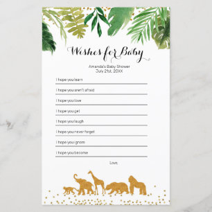 Papier Safari animal Aquarelle Voeux pour Baby Game