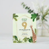 Papier Safari Animal Giraffe Budget Anniversaire Invitati (Debout devant)