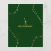 Papier Safari Animal Giraffe Budget Anniversaire Invitati (Dos)