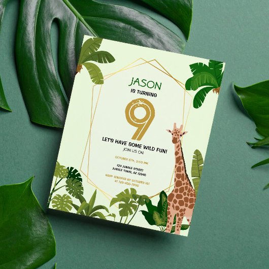 Papier Safari Animal Giraffe Budget Anniversaire Invitati