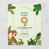Papier Safari Animal Tiger Budget Anniversaire Invitation (Devant)