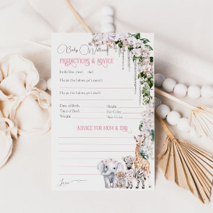 Papier Safari Animal Tropica Flower Baby shower rose Jeu