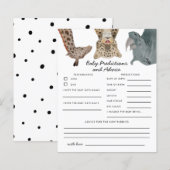 Papier Safari Animaux Baby Predictions & Conseils Card (Devant / Derrière)
