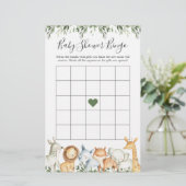 Papier Safari Animaux Baby shower Jeu de Bingo (Debout devant)