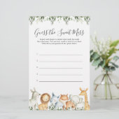 Papier Safari Animaux Baby showers Devinez Le Mess Sweet (Debout devant)