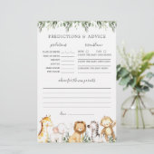 Papier Safari Animaux Baby showers Prédictions et conseil (Debout devant)