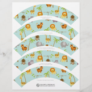 Papier Safari Animaux Cupcake Wrappers