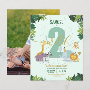 Papier Safari Animaux Deux Budget Sauvage Photo Anniversa