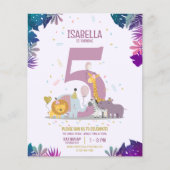 Papier Safari Animaux Filles Budget Anniversaire Invitati (Devant)