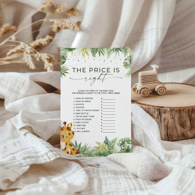 Papier Safari Animaux Le Bon Prix Baby shower Jeu (Créateur téléchargé)