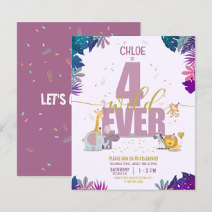 Papier Safari Animaux Quatre Ever Wild Girl Budget Annive