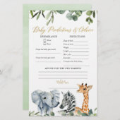 Papier Safari animaux verdure bébé prédictions conseils (Devant / Derrière)