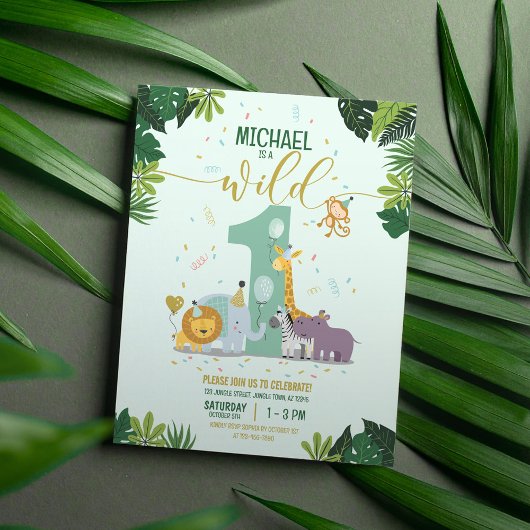 Papier Safari Animaux Wild Un Budget Anniversaire Invitat