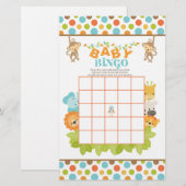 Papier Safari Baby Bingo Jeu avec Animaux (Devant / Derrière)