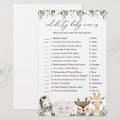 Papier Safari Baby shower Celebrity Baby Names Jeu (Devant / Derrière)