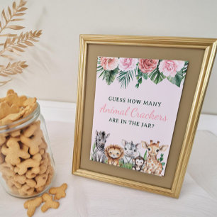 Papier Safari Baby shower Devine Combien De Jeu Signe