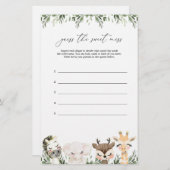 Papier Safari Baby shower Devine The Sweet Mess Game (Devant / Derrière)