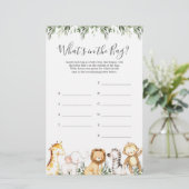 Papier Safari Baby shower Devinez ce qu'il y a dans le je (Debout devant)