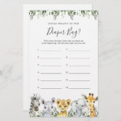 Papier Safari Baby shower Devinez ce qu'il y a dans le sa (Devant / Derrière)