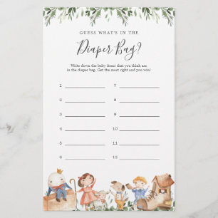 Papier Safari Baby shower Devinez ce qu'il y a dans le sa