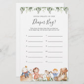 Papier Safari Baby shower Devinez ce qu'il y a dans le sa (Devant / Derrière)