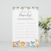 Papier Safari Baby shower Devinez ce qu'il y a dans le sa (Debout devant)