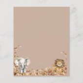 Papier Safari beige Thème Jungle Animaux Fête des enfants (Dos)