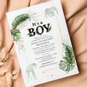 Papier Safari Elephant Giraffe Baby shower Invitation