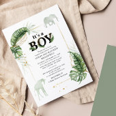 Papier Safari Elephant Giraffe Baby shower Invitation