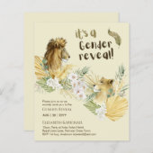 Papier Safari Lions GENDER REVEAL Baby Shower Invitations (Devant / Derrière)