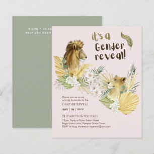 Papier Safari Lions GENDER REVEAL Baby Shower Invitations