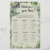 Papier Safari Tropical Jungle Ce qui est dans votre sac à (Devant)