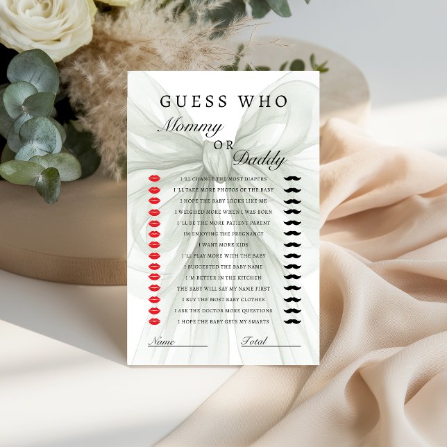 Papier Sage Bow Mommy or Daddy Shower Game (Créateur téléchargé)