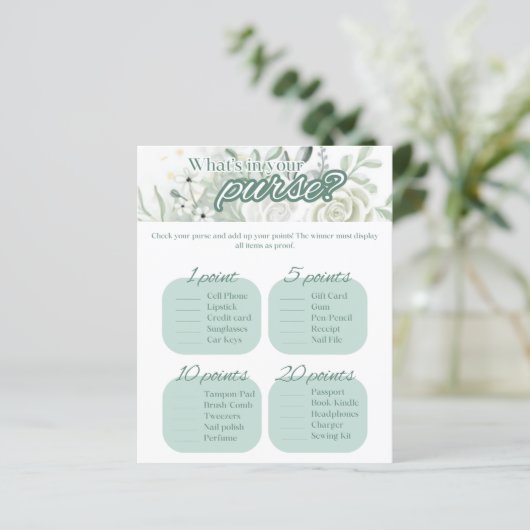 Papier Sage Fête des mariées Game - Qu'y a-t-il dans votr (Debout devant)