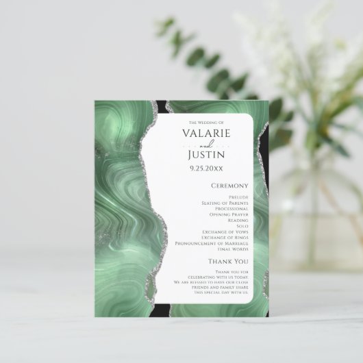 Papier Sage Green Agate Gold Parties scintillant Programm (Debout devant)