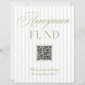 Papier Sage Green & Beige Honeymoon Fund QR Code Sign (Devant)