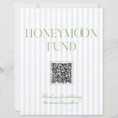 Papier Sage Green & Blue Honeymoon Fund QR Code Sign (Devant)
