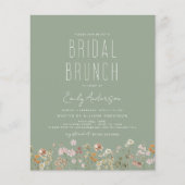 Papier Sage Green Boho Fleur sauvage Bridal Brunch Douche (Devant)