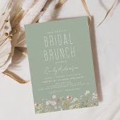 Papier Sage Green Boho Fleur sauvage Bridal Brunch Douche