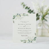 Papier Sage Green Eucalyptus Faire-part de mariage (Debout devant)