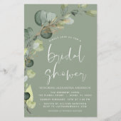 Papier Sage Green Fête des mariées Invitation rustique (Devant)