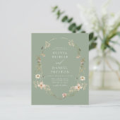 Papier Sage Green Fleur sauvage Garden Invitation de mari (Debout devant)