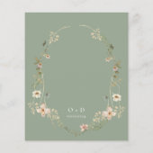 Papier Sage Green Fleur sauvage Garden Invitation de mari (Dos)