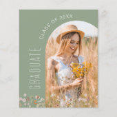 Papier Sage Green Fleur sauvage Graduation Party Invitati (Devant)