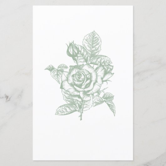 Papier Sage Green Floral Devinez Qui Fête des mariées Jeu (Dos)