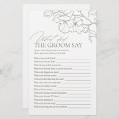 Papier Sage Green floral qu'a dit le marié jeu (Devant / Derrière)
