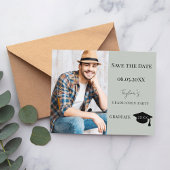 Papier Sage Green Graduation Party Save the Date card
